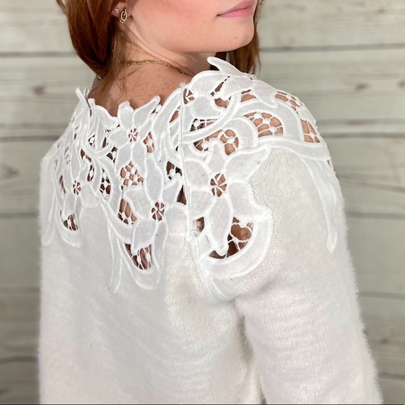 Lace Detail Fuzzy Sweater - Picture 3 of 4